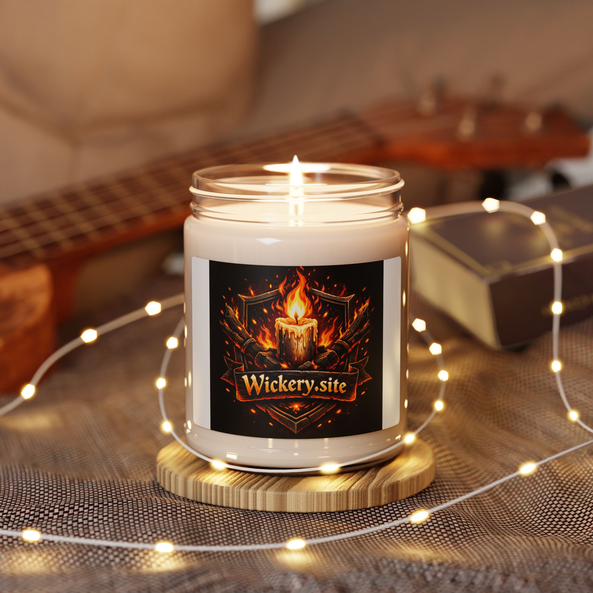 A candle placed safely out of a pet's reach