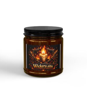 Hearthlight 4oz soy candle in an amber glass jar