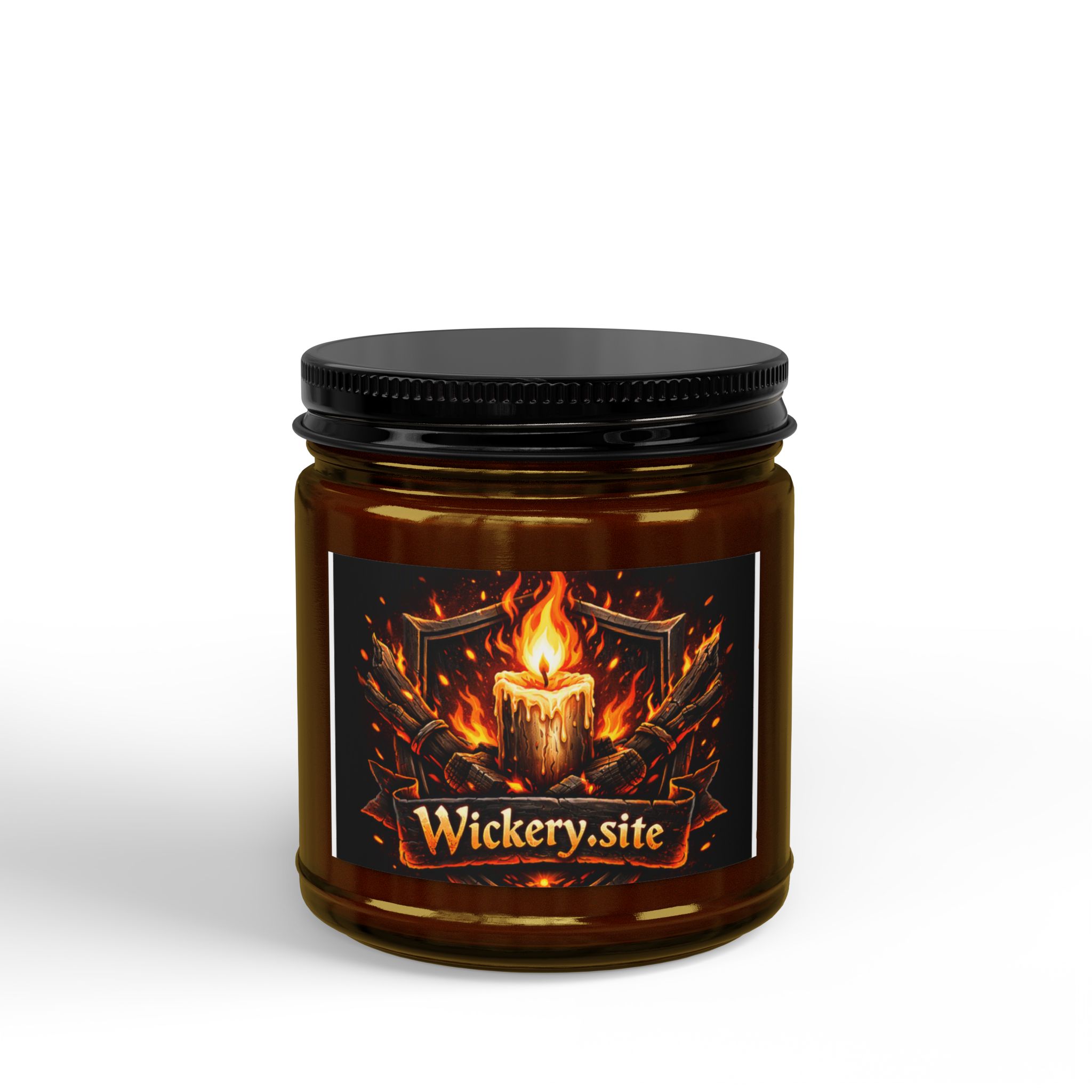 Hearthlight soy candle, 4oz amber glass jar
