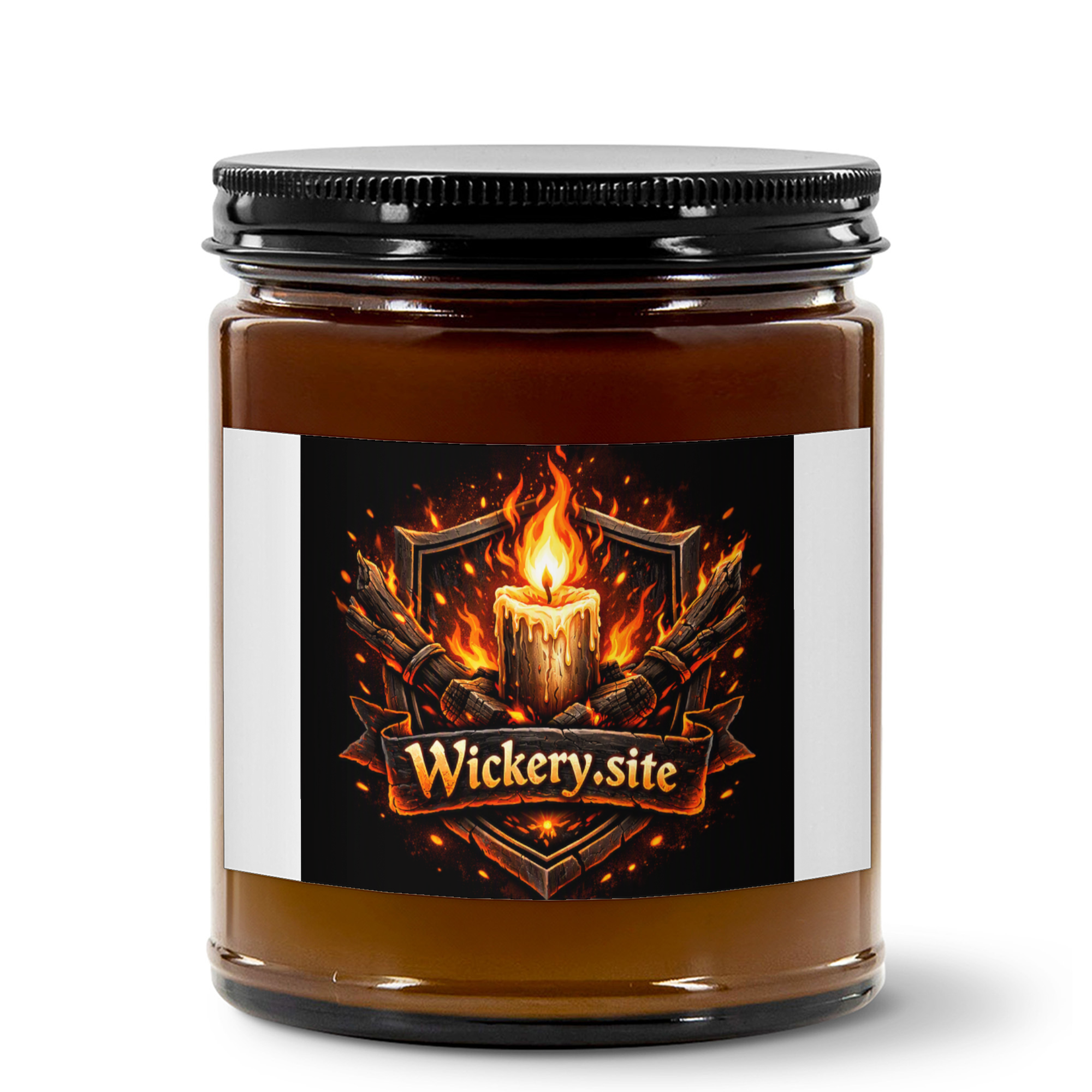 Comfort Spice scented soy candle styled for a cozy fall evening